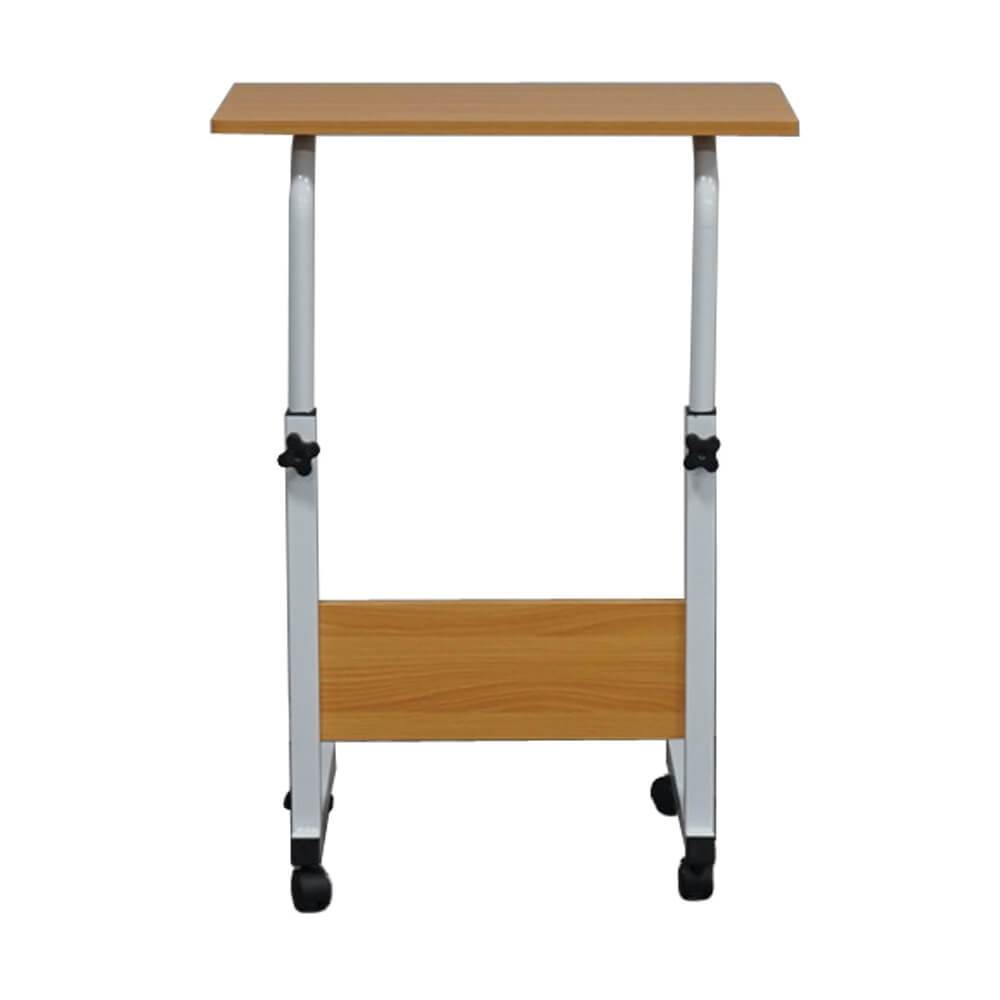 Movable Workstation Computer Side Table Laptop Holder Wood S