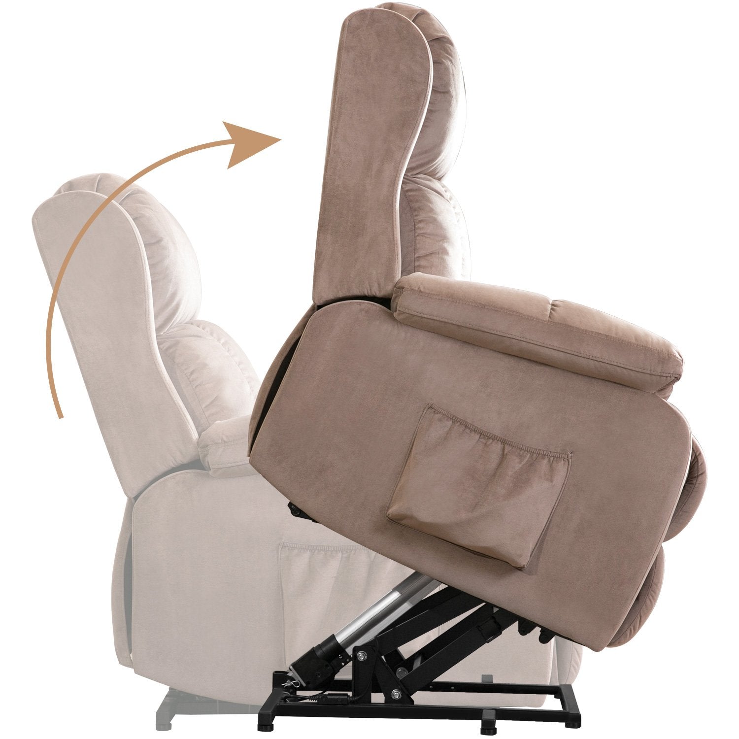 Power Lift Chair Soft Fabric Recliner Living Room Sofa Chair, Beige