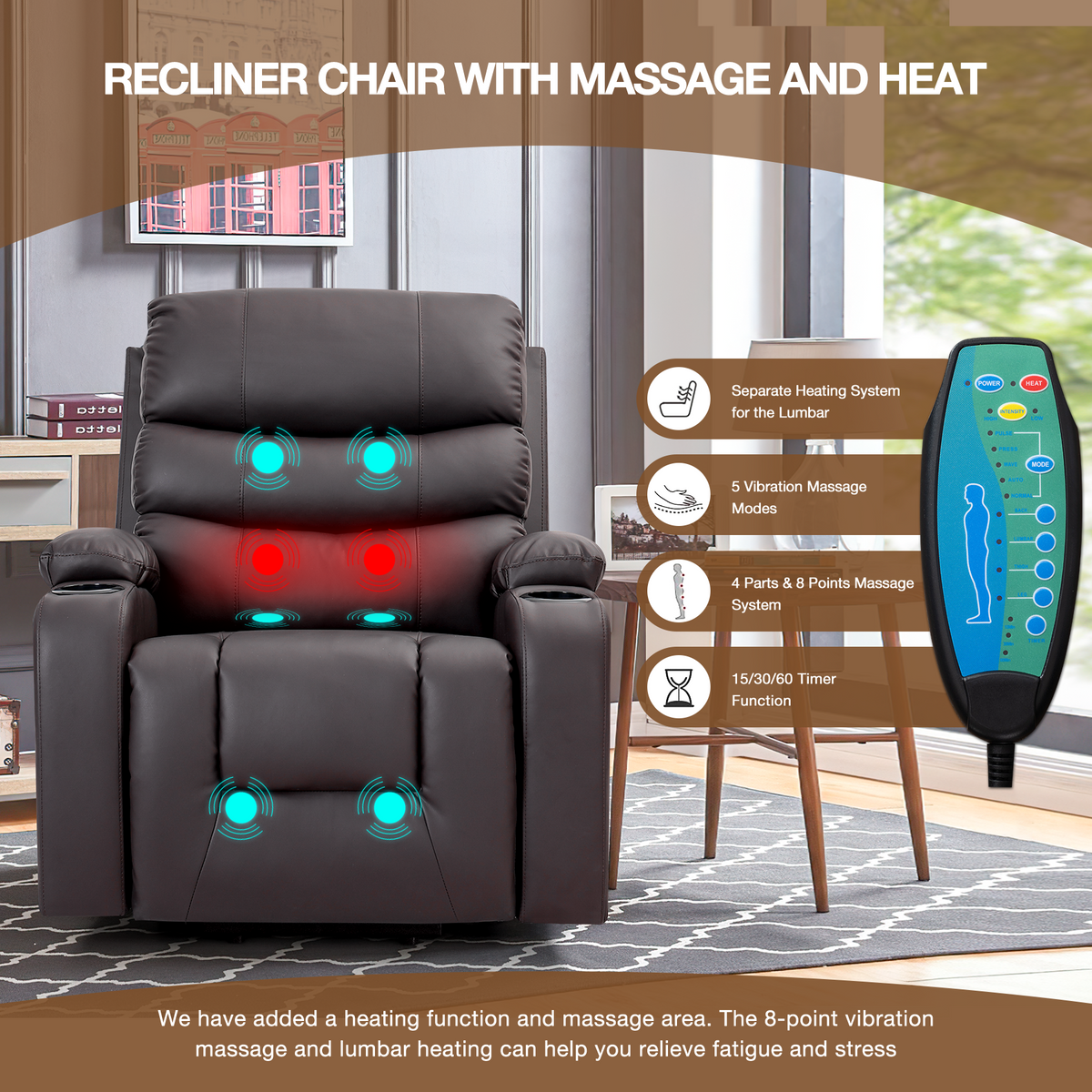 Homrest Power Lift Recliner Chair with Massage for Elderly
