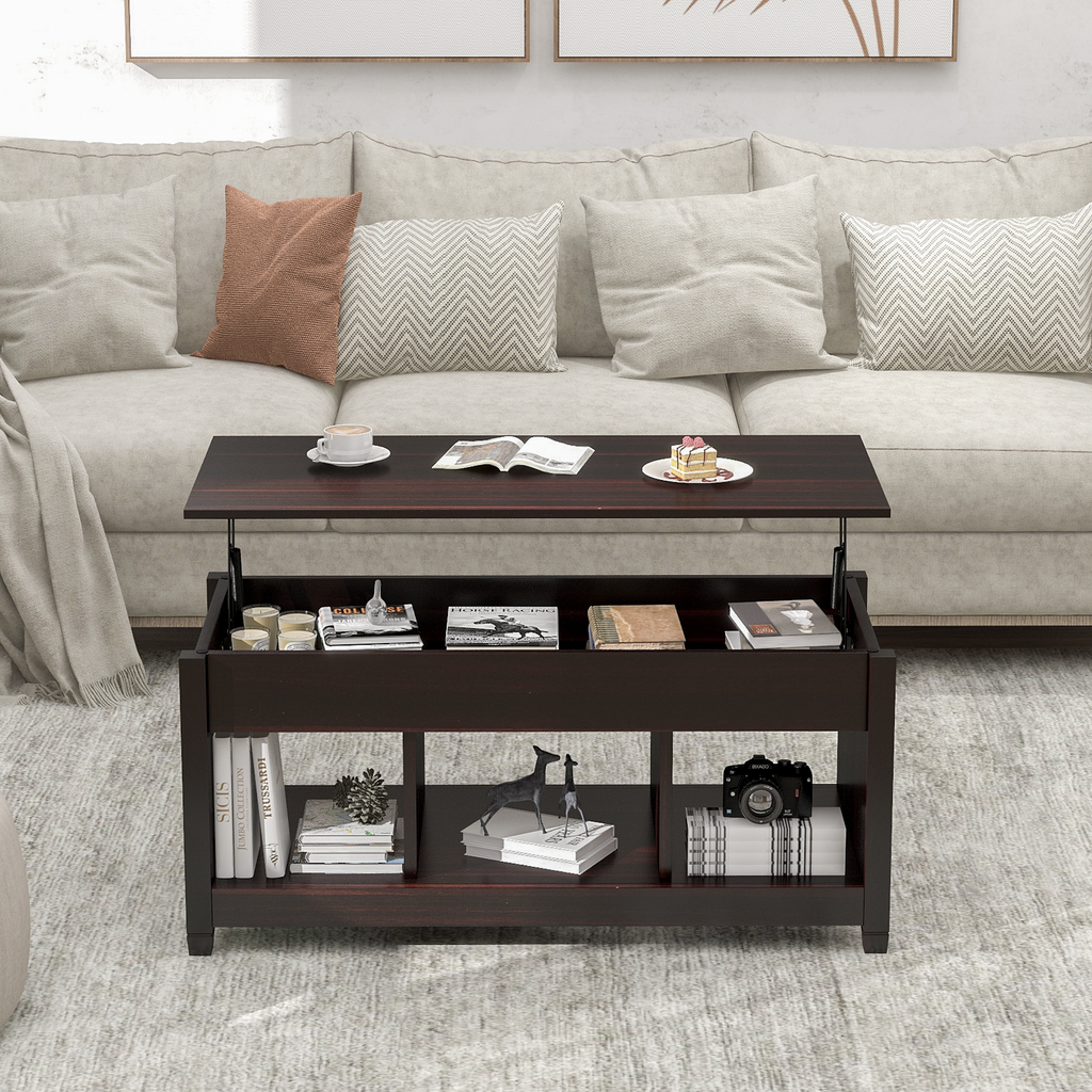 Homrest Lift Top Coffee Table, Hidden Storage Compartment