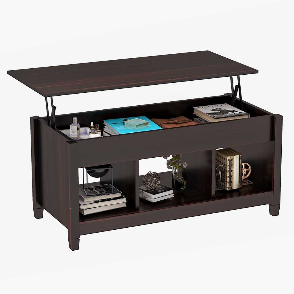 Homrest Lift Top Coffee Table, Hidden Storage Compartment