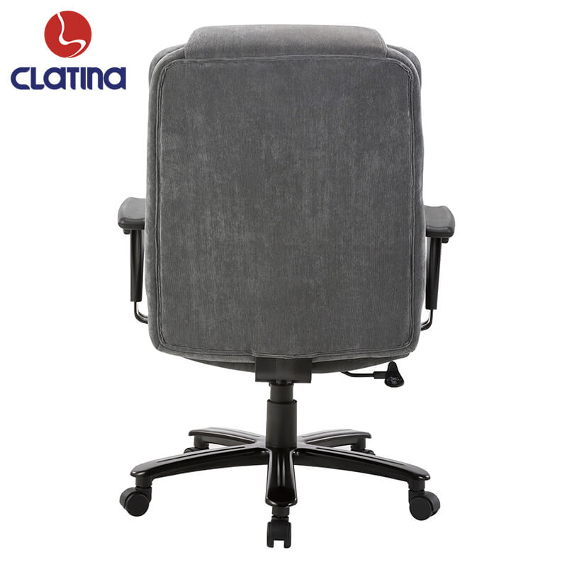 Homrest Ergonomic Executive Office Chair with Upholstered Thick Padding Headrest & Armrest, Gray