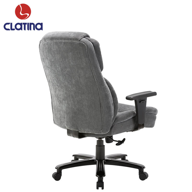 Homrest Ergonomic Executive Office Chair with Upholstered Thick Padding Headrest & Armrest, Gray