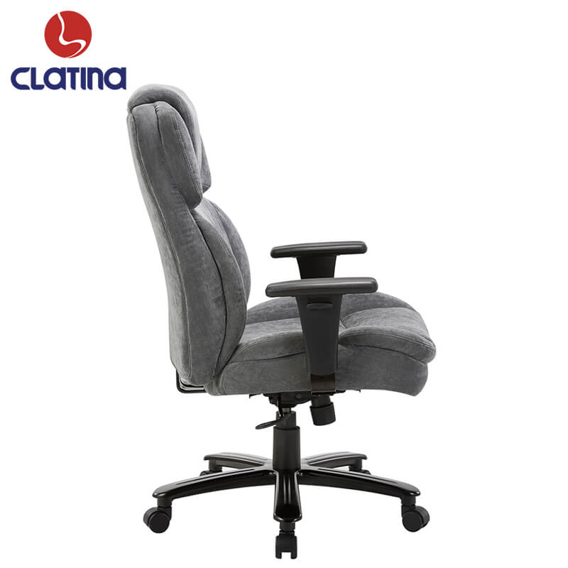 Homrest Ergonomic Executive Office Chair with Upholstered Thick Padding Headrest & Armrest, Gray