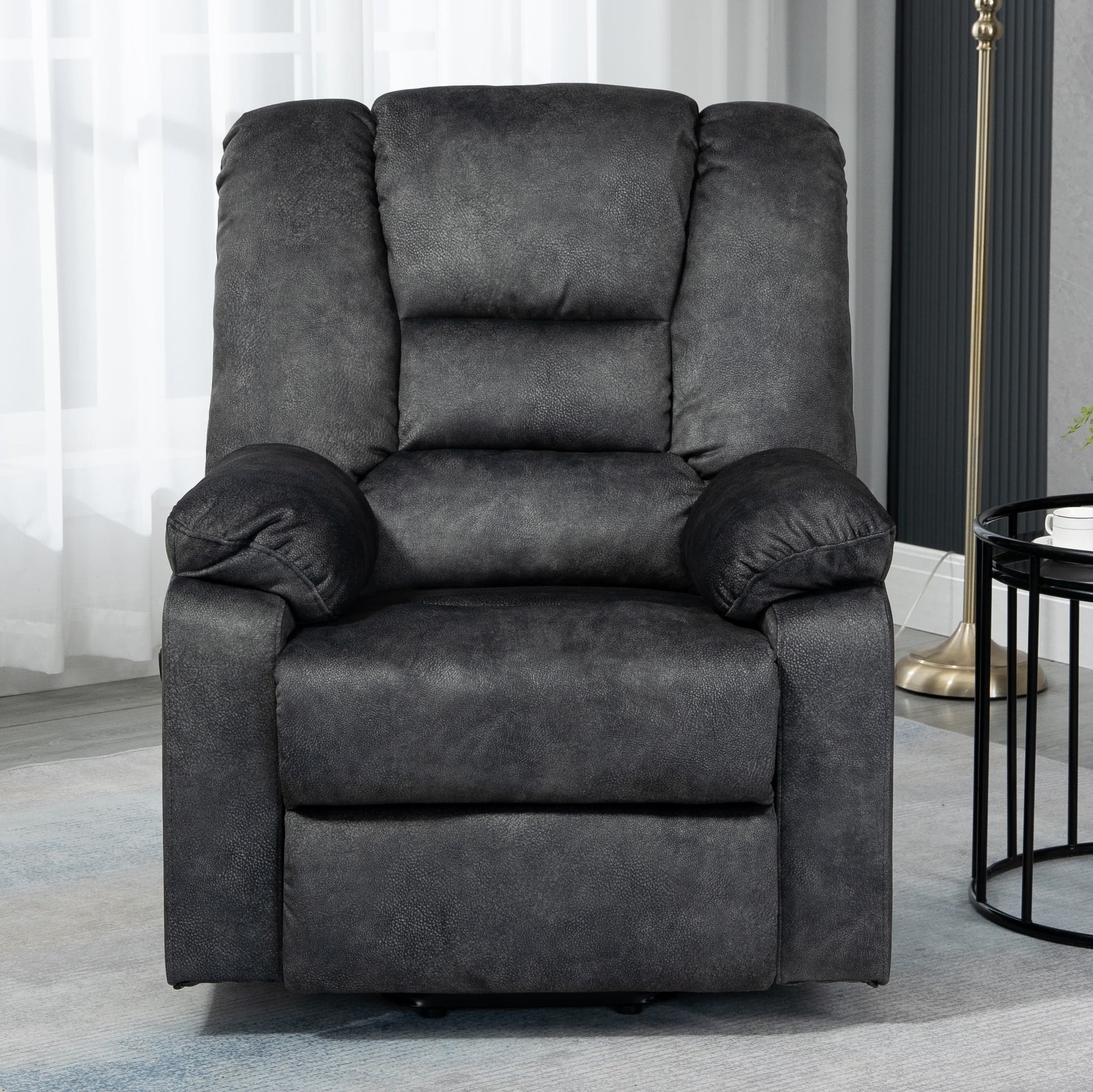  Homrest Power Lift Microfiber Electric Recliner Chair for Elderly with Side Pockets, Remote Control Living Room Chair (Grey)