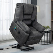 Homrest Power Lift Microfiber Electric Recliner Chair with Heated Vibration Massage, Living Room Chair Remote Control(Grey)