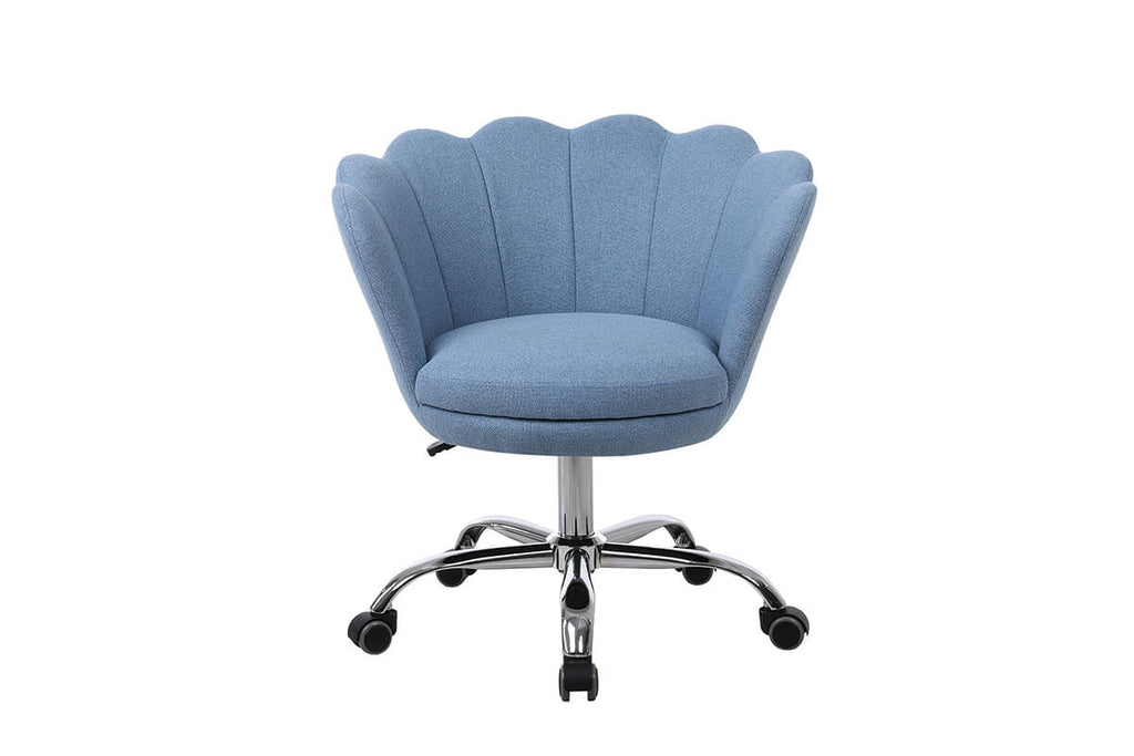 Upholstered Shell Chair Adjustable Swivel Chair, Blue