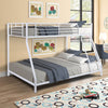 Homrest Twin Over Full Bunk Bed with Steel Frame with Slop Ladder & Safety Guard Rails White