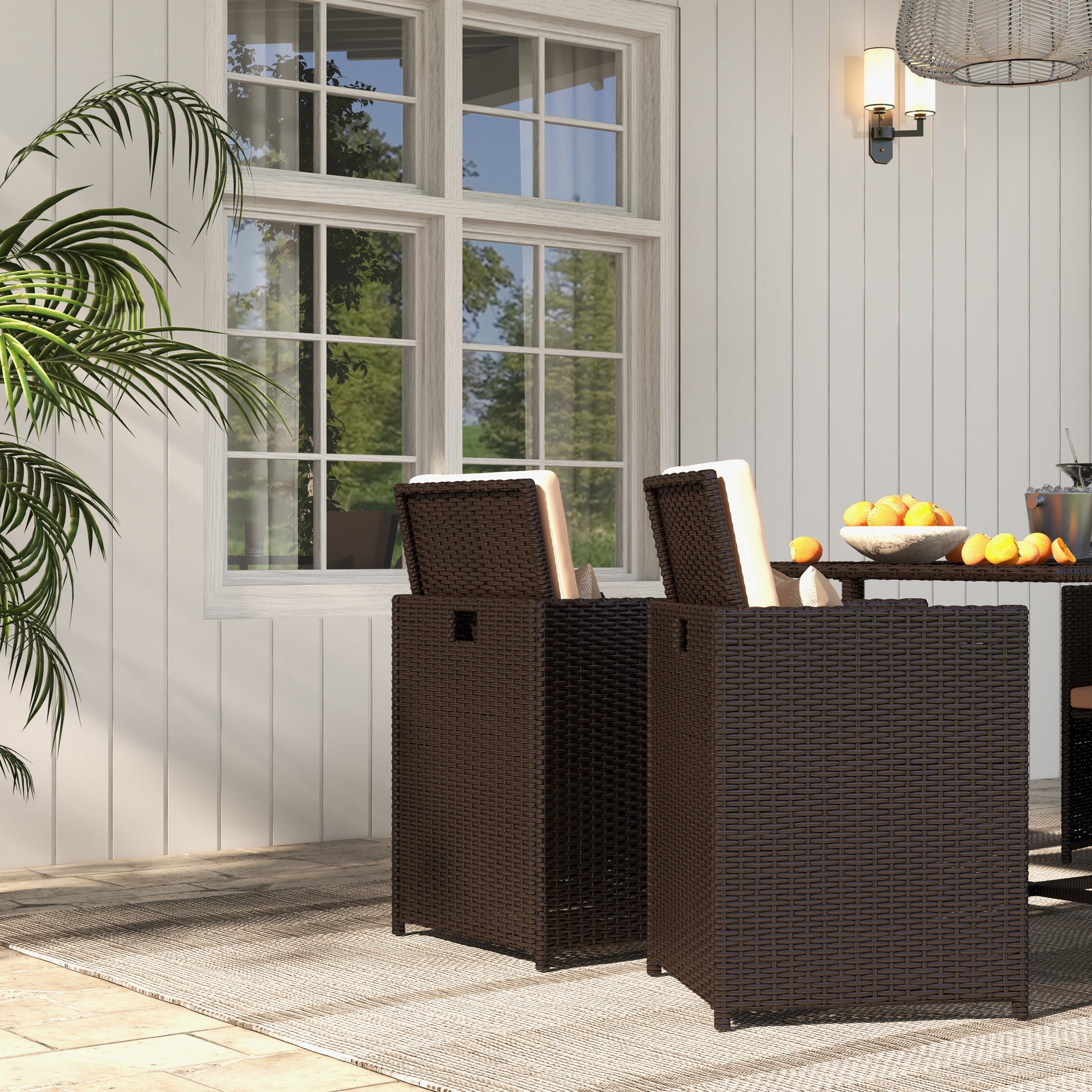 Homrest patio sofa set with ottoman and dust cover