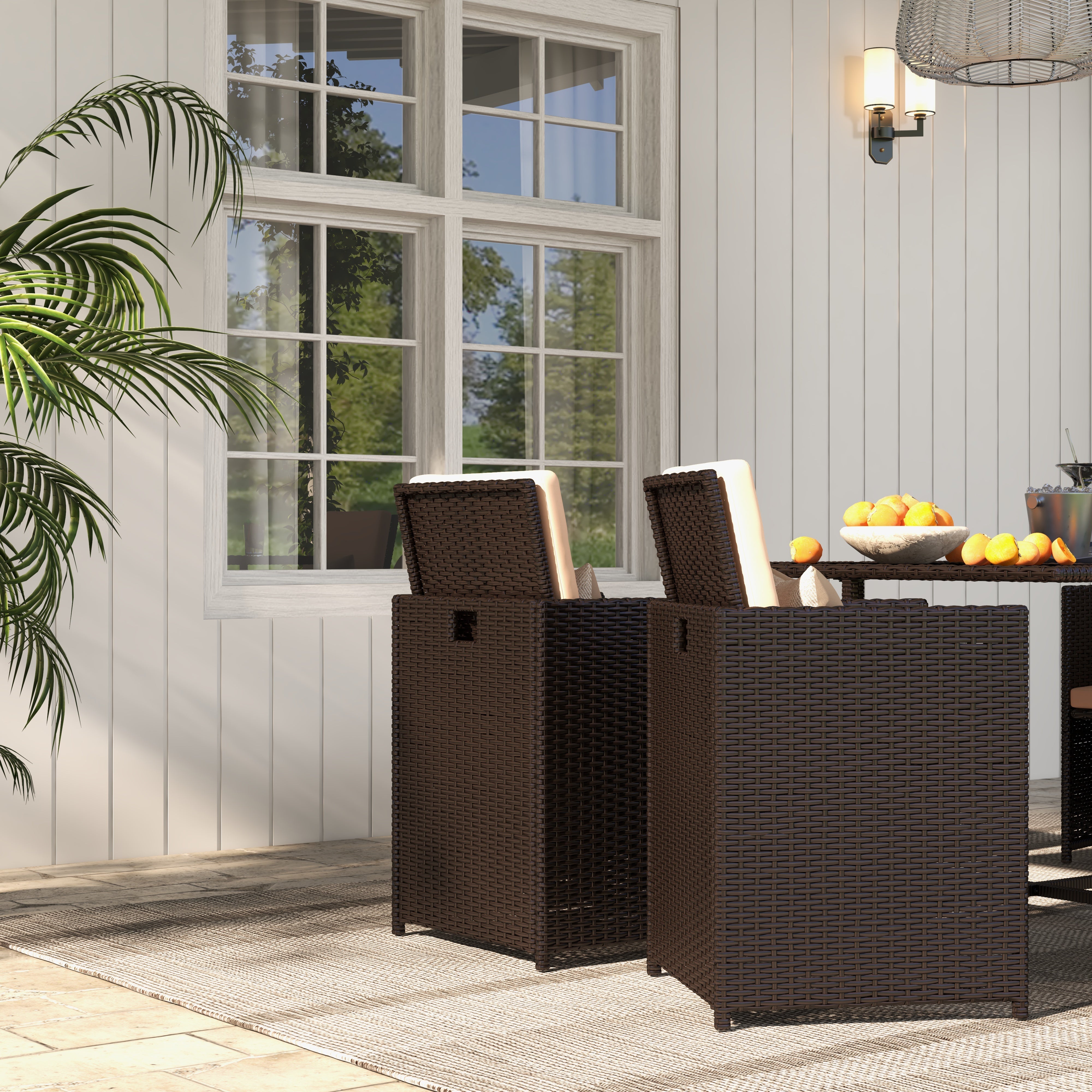 Homrest patio sofa set with ottoman and dust cover