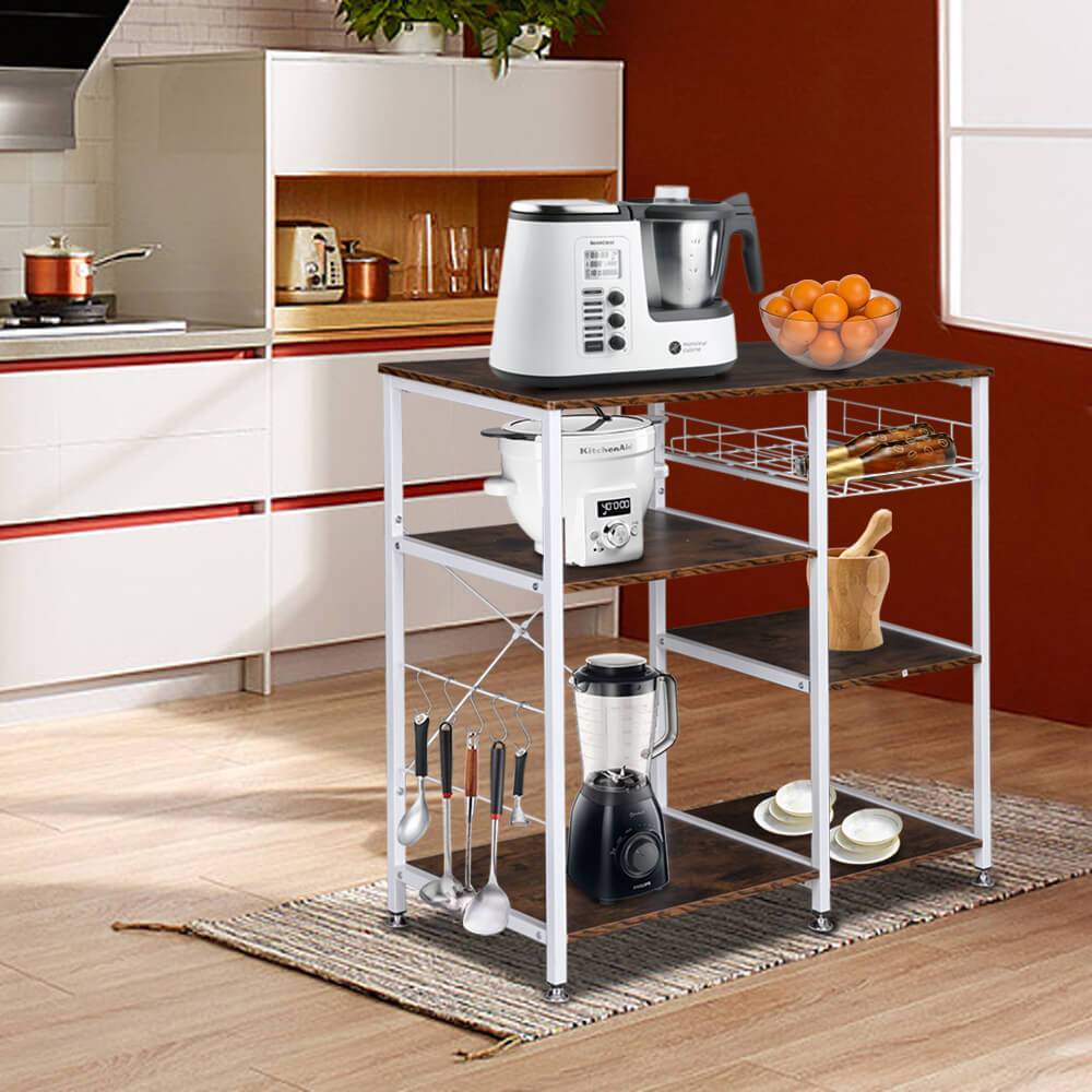 Homrest 3-Tier Kitchen Baker's Rack Storage Cart Workstation Shelf