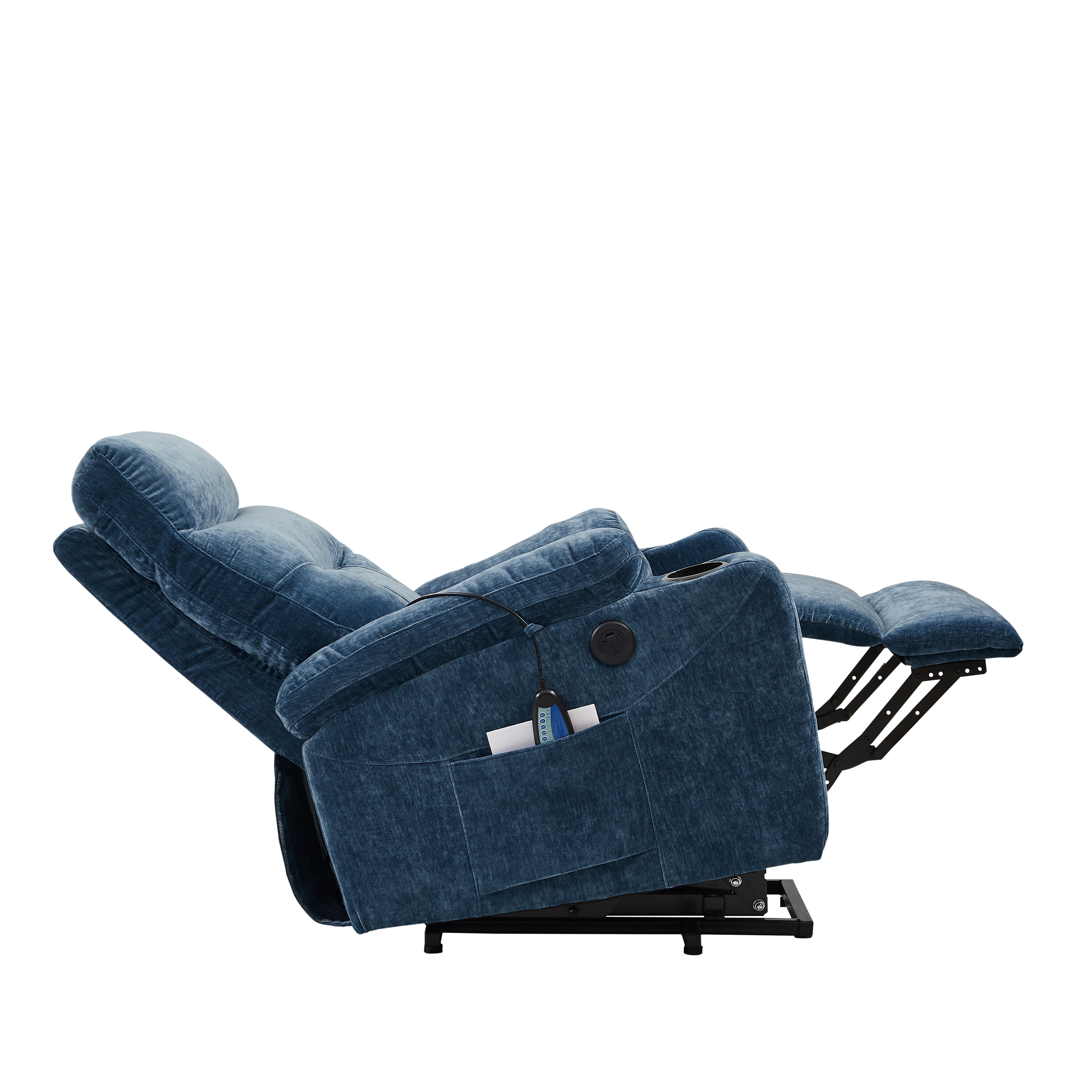 Homrest Power Lift Recliner Chair with Massage and Heat for Elderly Electric Recliner Lift Chair with 2 Side Pockets, Cup Holders, USB Port for Living Room, Blue
