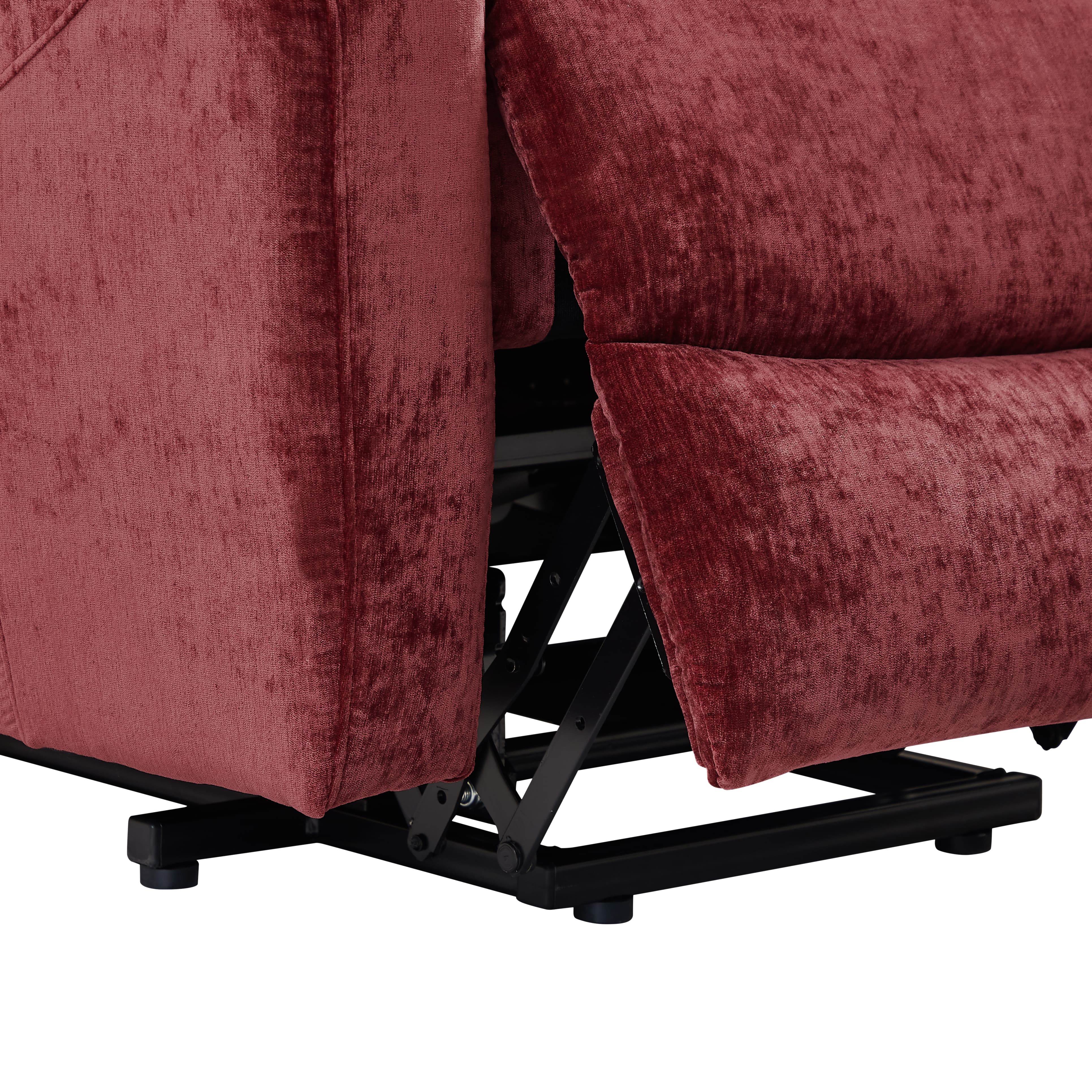  Power Lift Recliner Chair with Massage and Heat for Elderly Electric Recliner Lift Chair with 2 Side Pockets, Cup Holders, USB Port for Living Room, Red