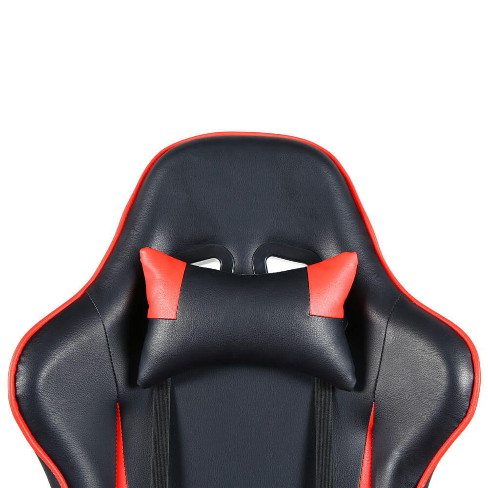 Homrest Racing Gaming Chair Faux Leather Chair Swivel Office Chair, Red