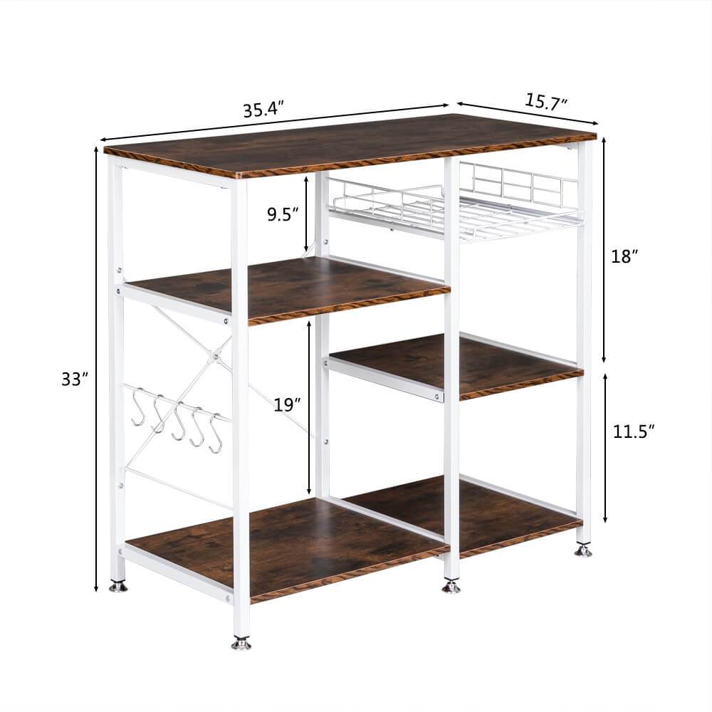 Homrest 3-Tier Kitchen Baker's Rack Storage Cart Workstation Shelf