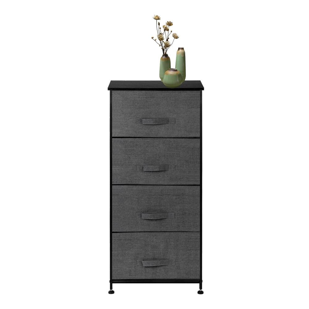 Homrest 4-Tier Dresser Tower, Fabric Drawer Organizer With 4 Easy Pull Drawers With Metal Frame