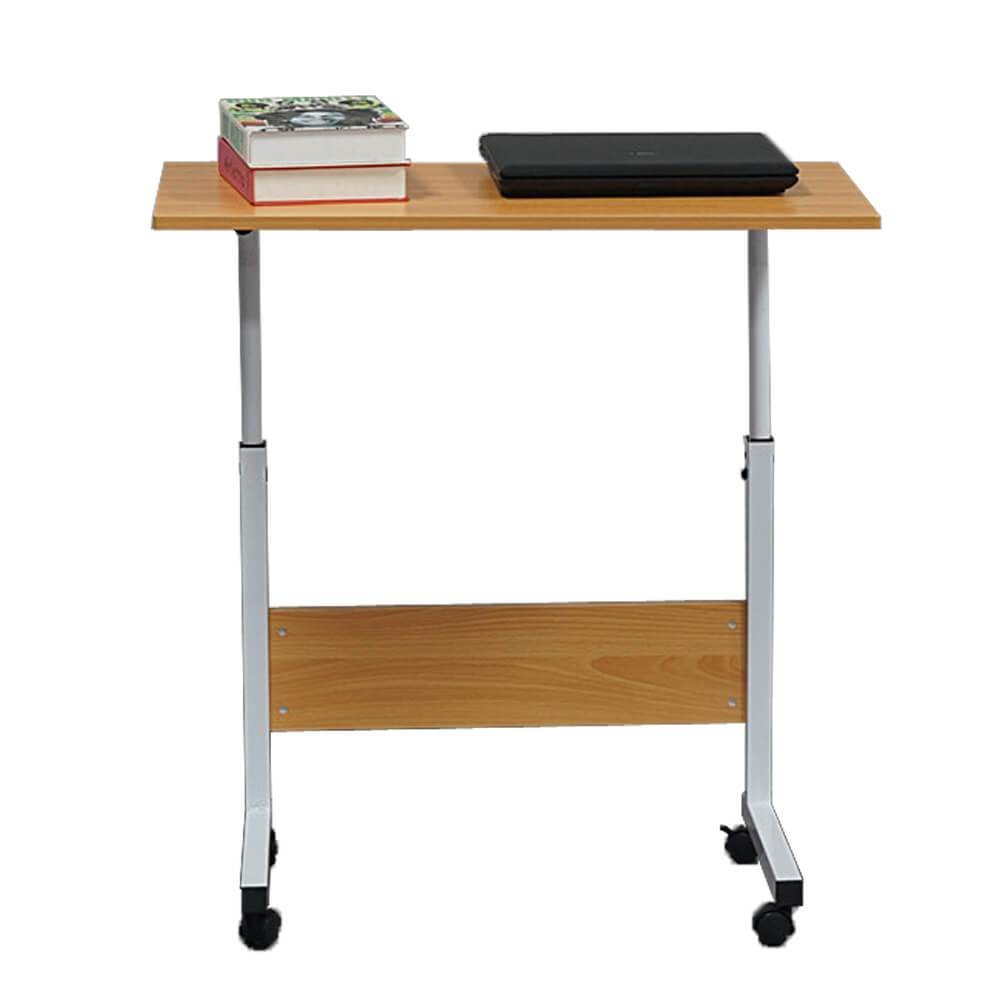 Movable Office Desk Bed Table Chipboard & Steel Side Table Wood L