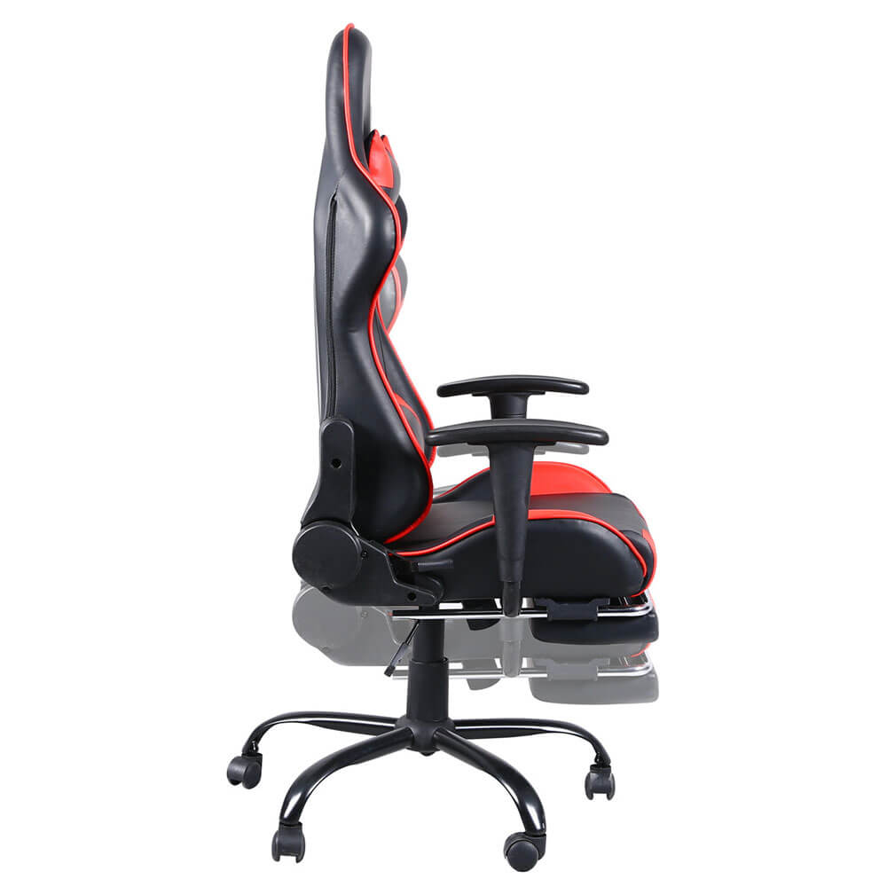 Homrest Racing Gaming Chair Faux Leather Chair Swivel Office Chair, Red