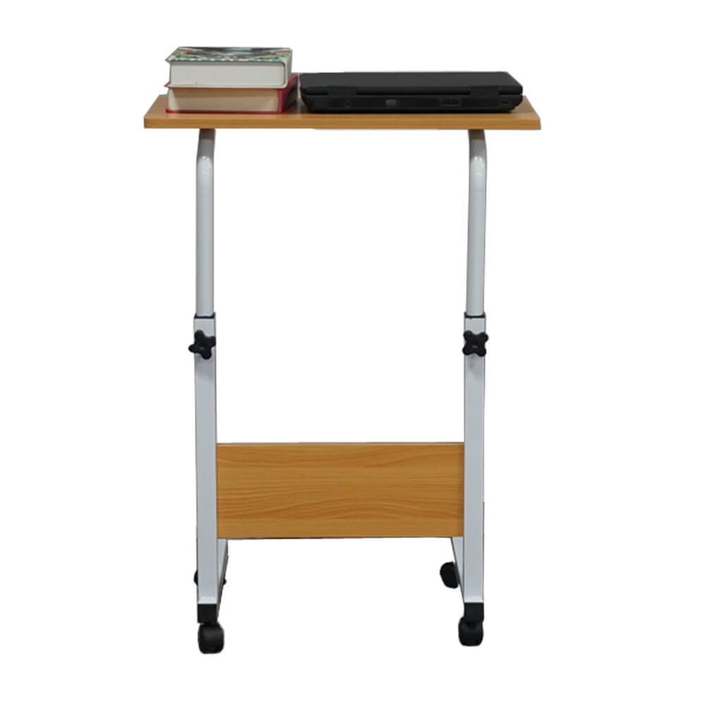 Movable Workstation Computer Side Table Laptop Holder Wood S