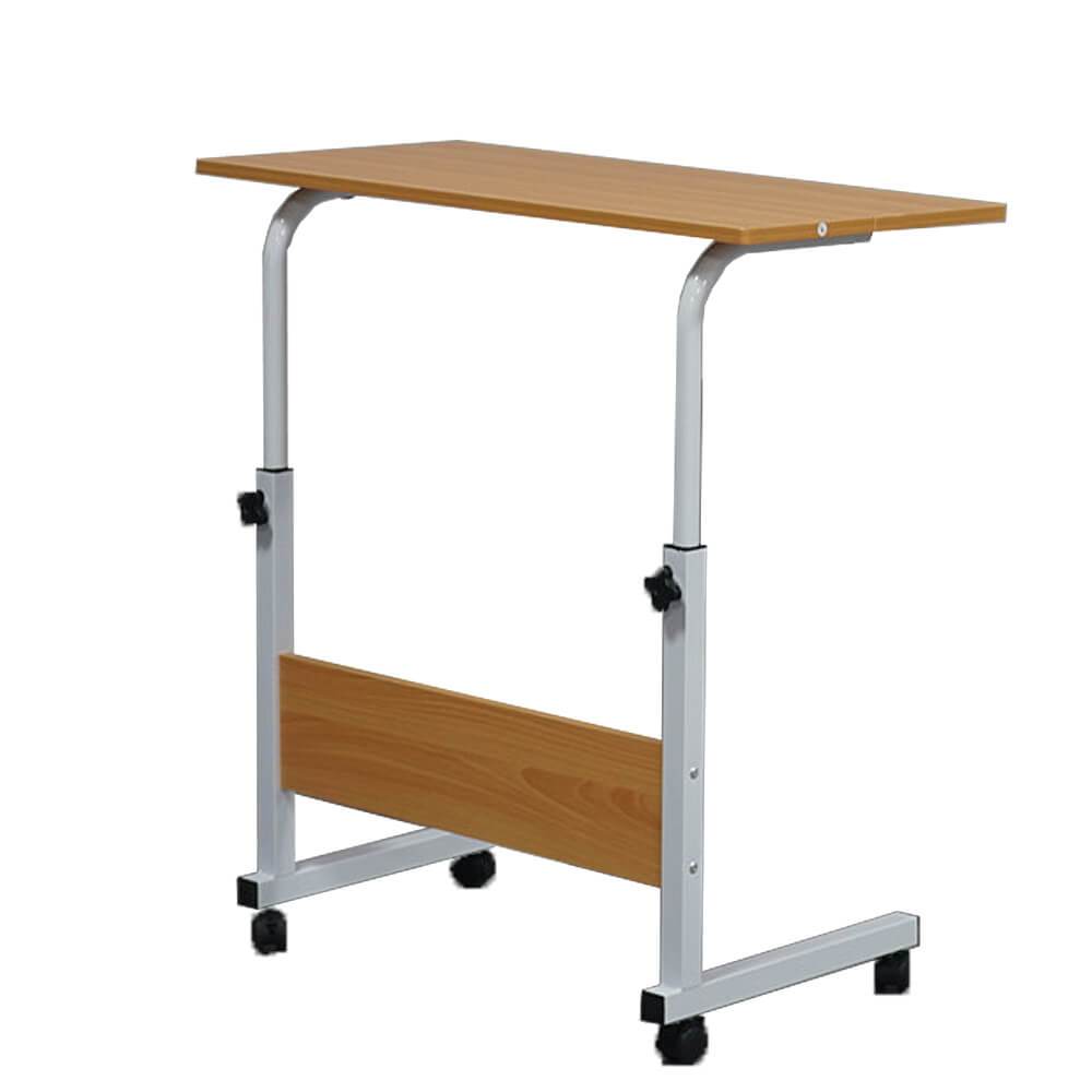 Movable Office Desk Bed Table Chipboard & Steel Side Table Wood L