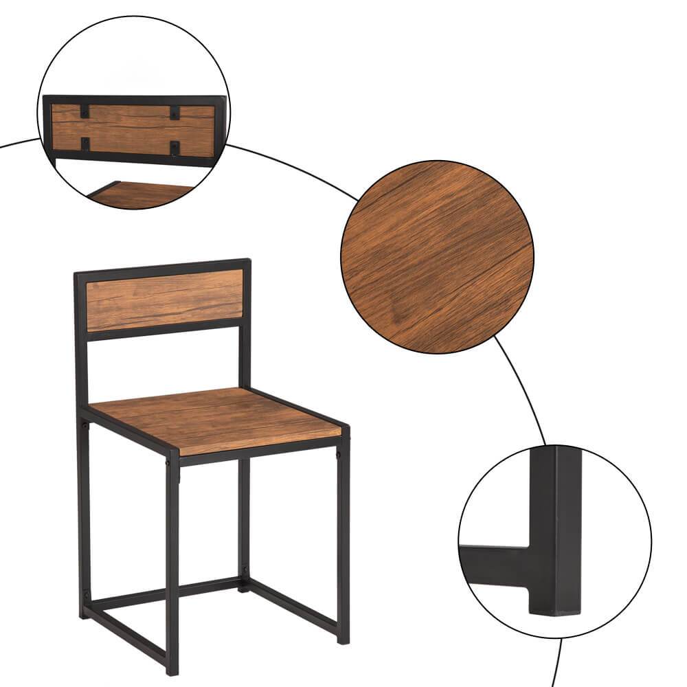 Simple Breakfast Table And Chair Elm Wood, 3 Pieces