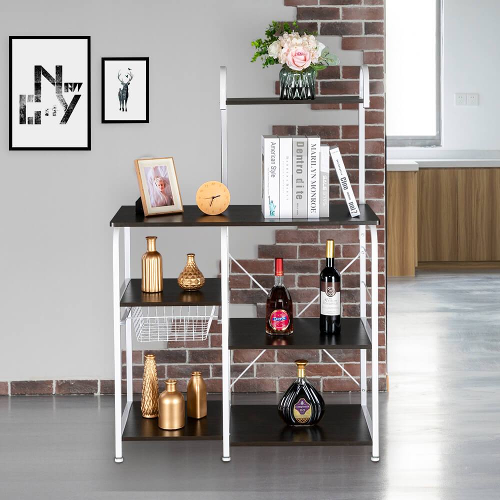 Homrest 4-Tier Kitchen Baker's Rack Storage Cart Workstation Shelf