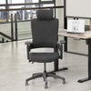 Homrest Ergonomic High Swivel Executive Chair with Adjustable Height Head 3D Arm Rest Lumbar Support, Black Fabric