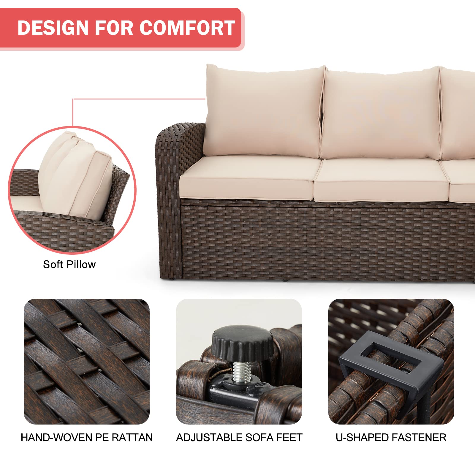 Outdoor furniture set, khaki ｜Homrest furniture
